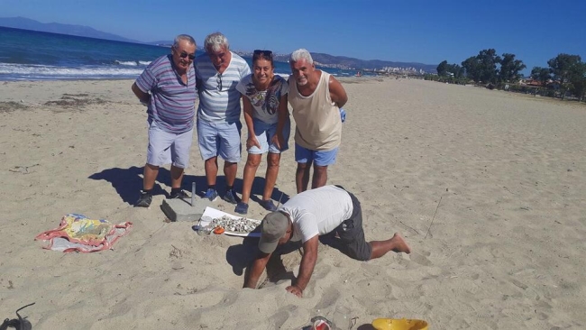 Aydın'da caretta caretta yavruları denizle buluşturuldu