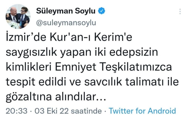 Kur'an-ı Kerim'e saygısızlık yapan kişilere gözaltı
