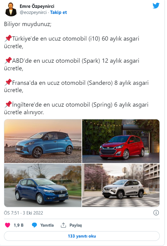 Sıfır otomobil fiyatlarına da zam