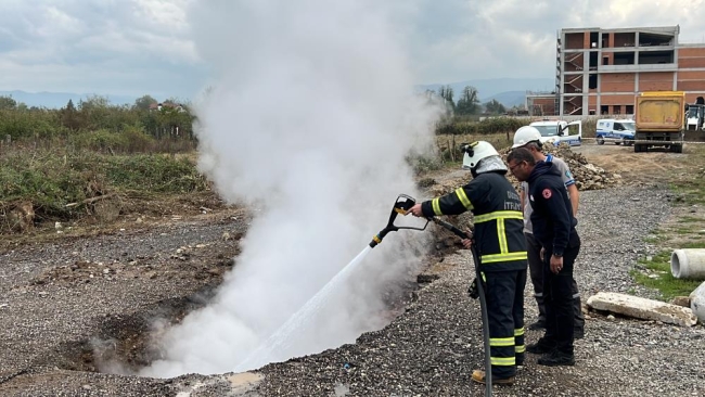 Doğal gaz boru hattında yangın!