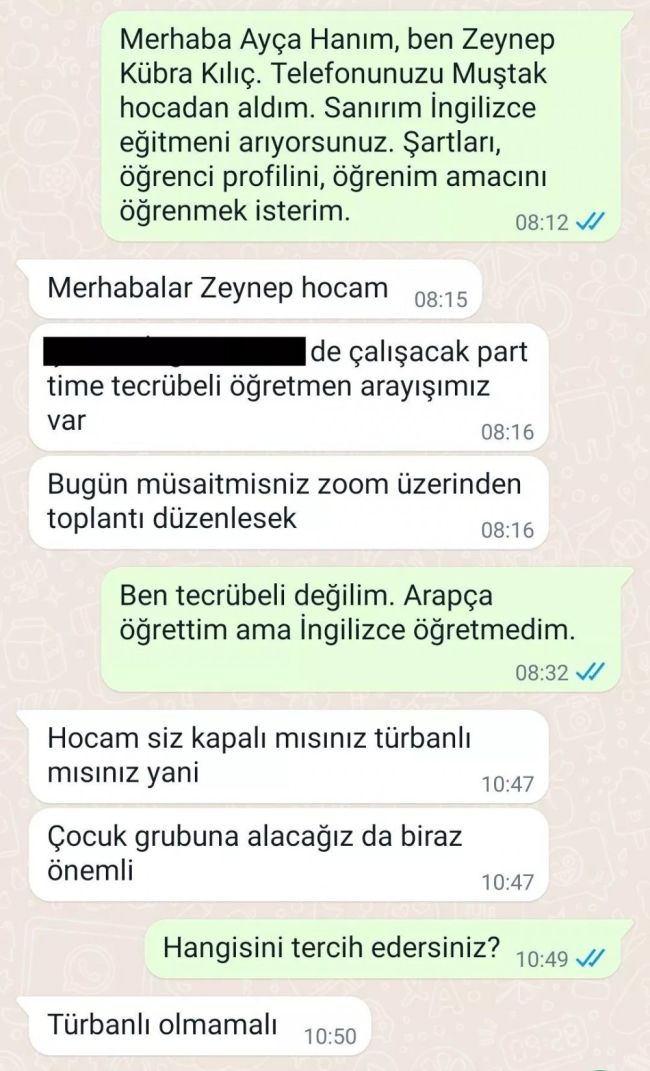 Özel okuldan öğretmene 'türban' ayrımı