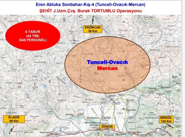 Eren Abluka Sonbahar-Kış-4 Şehit Jandarma Uzman Çavuş Burak Tortumlu operasyonu başladı