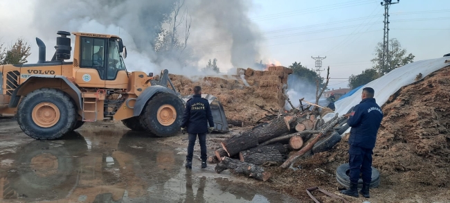 50 ton saman alevlere teslim oldu