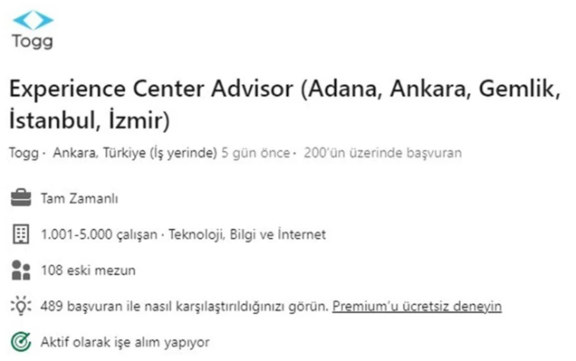 Togg'un ilk deneyim merkezi açıldı