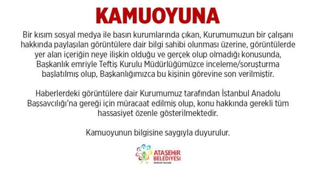 Ataşehir Belediyesi'nden rüşvet iddiaları hakkında açıklama