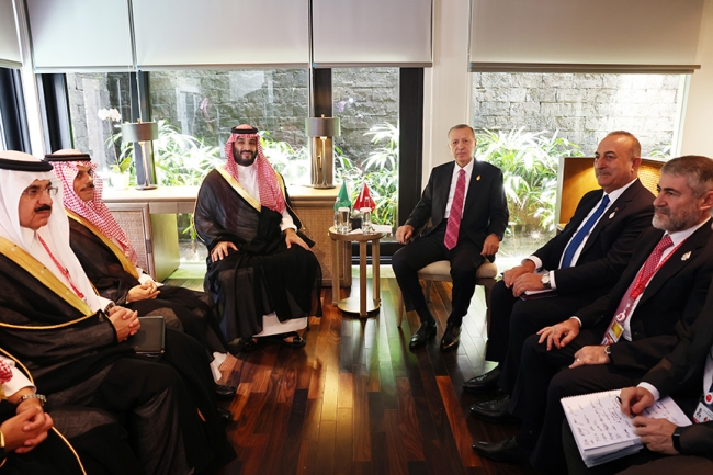 Cumhurbaşkanı Erdoğan, Suudi Arabistan Veliaht Prensi Selman ile görüştü