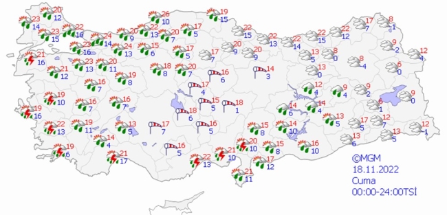 Meteoroloji'den birçok kente sarı kodlu uyarı