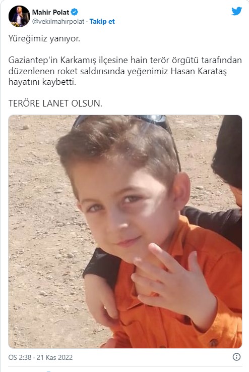 Karkamış'a yine roket saldırısı