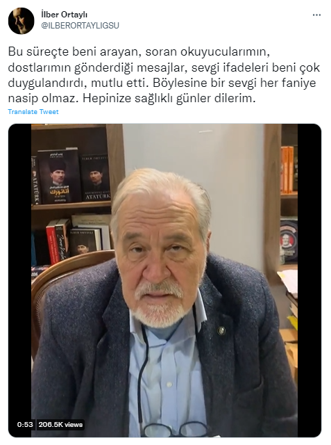 Prof. Dr. İlber Ortaylı'dan haber geldi!
