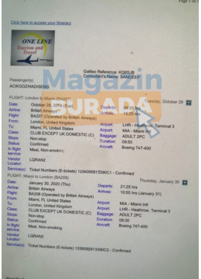 Hadise'nin uçak biletleri de ifşalandı!