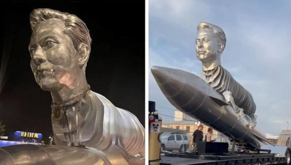 Elon Musk'ın heykeli yapıldı: 12 ton ağırlığında