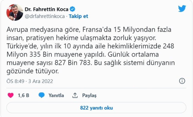 Bakan Koca, Türkiye'nin sağlık hizmetlerini kıyasladı
