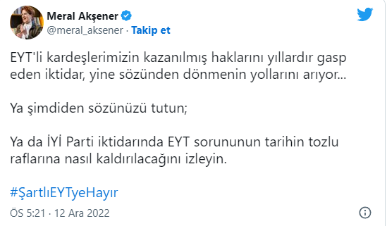 Meral Akşener'den EYT tepkisi