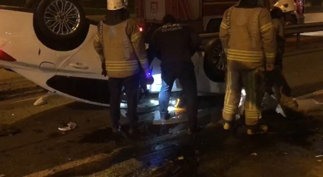 Alkollü sürücünün otomobili takla attı