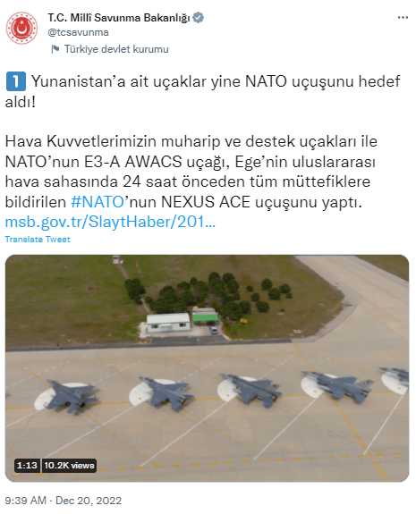 MSB duyurdu: Yunanistan NATO uçuşunu önlemeye çalıştı