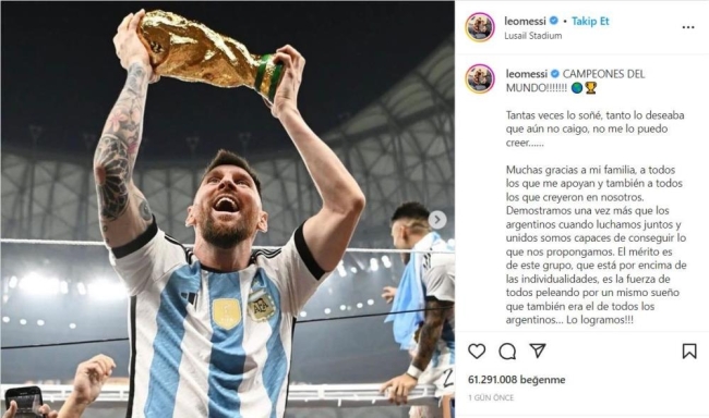 Messi'nin bu fotoğrafı rekor kırdı