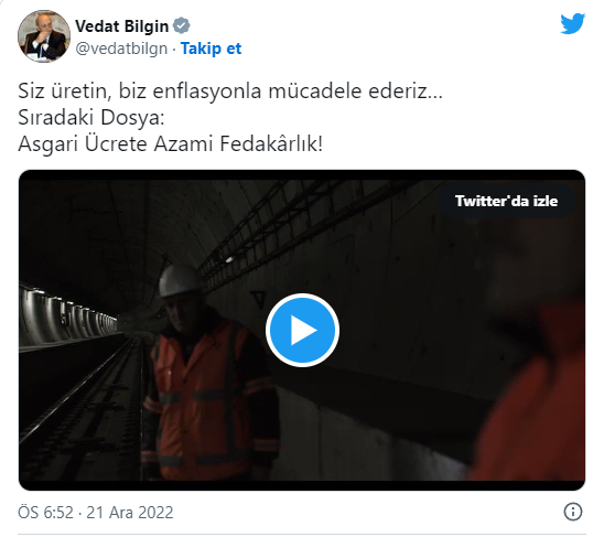 Bakan Bilgin: "Asgari Ücrete Azami Fedakârlık!"