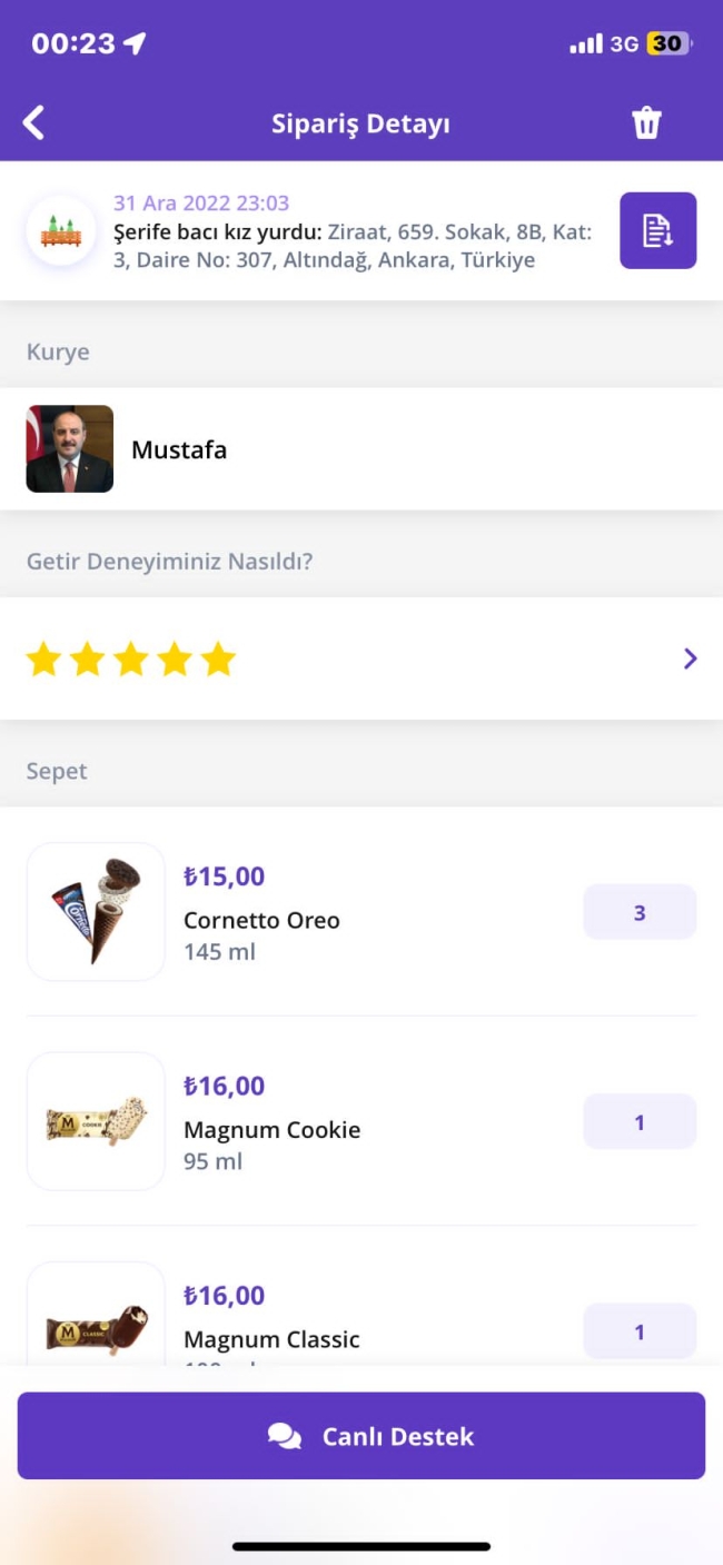 Bakan Varank, yeni yıla 'motokurye' olarak girdi