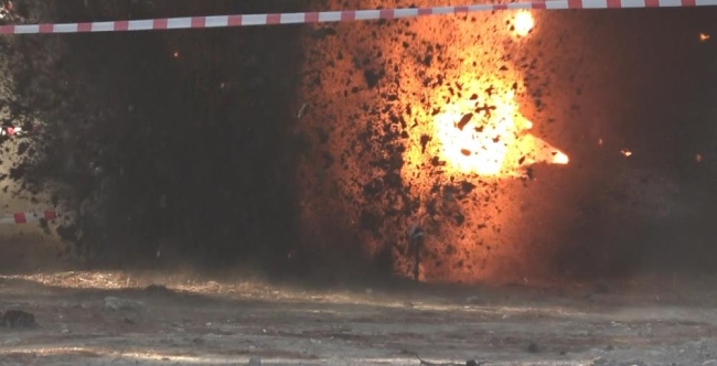 108 yıllık patlamamış top mermisi imha edildi