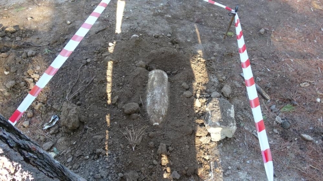 108 yıllık patlamamış top mermisi imha edildi