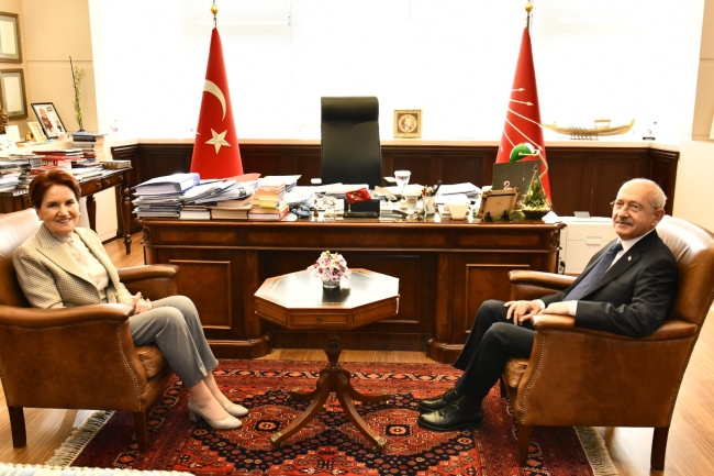 İYİ Parti lideri Akşener'den CHP lideri Kılıçdaroğlu'na ziyaret