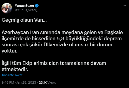 İran'da, Van ve çevresinde de hissedilen deprem