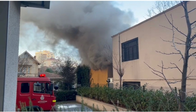 Karakol binasında korkutan yangın