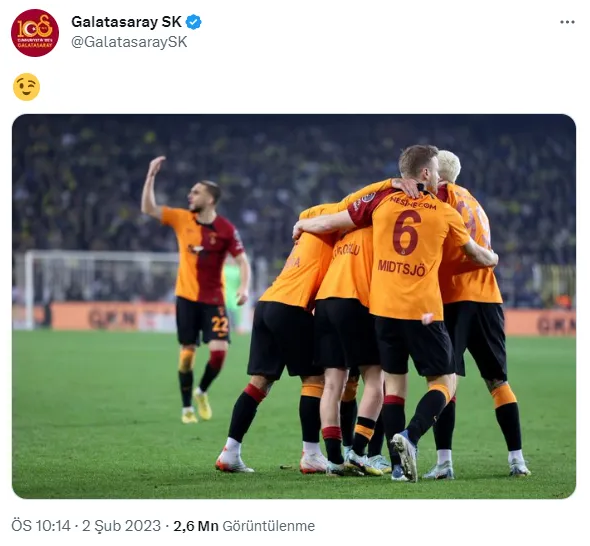 Galatasaray'dan Fenerbahçe'ye puan göndermesi