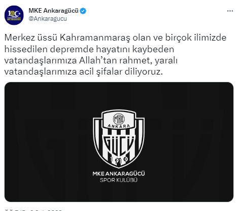 TFF ve Süper Lig kulüplerinden geçmiş olsun mesajı
