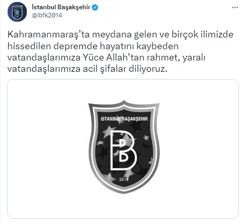 TFF ve Süper Lig kulüplerinden geçmiş olsun mesajı