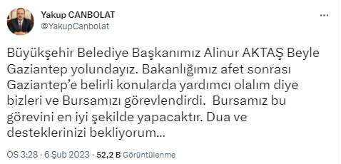 Vali Yakup Canbolat ve Başkan Aktaş deprem bölgesine görevlendirildi