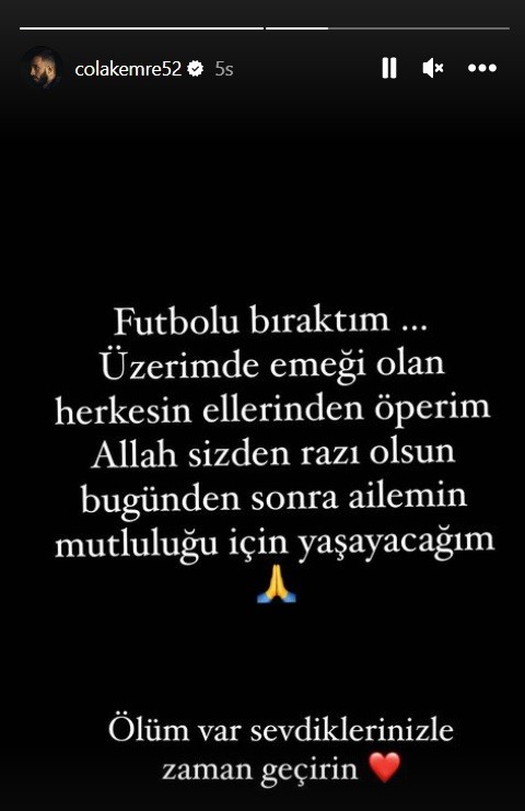 Emre Çolak, futbolu bıraktığını duyurdu