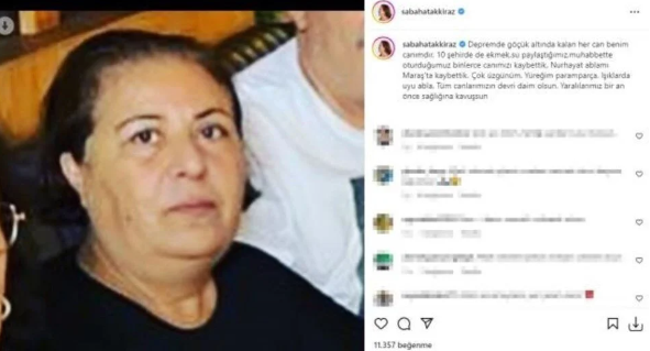 Sabahat Akkiraz'ın ablası depremde yaşamını yitirdi