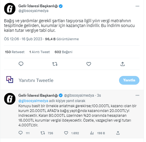 Gelir İdaresi Başkanlığı açıkladı: Bağışlar vergiden düşecek mi?