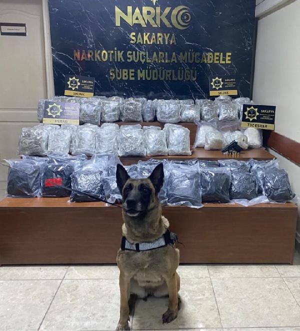 Ev eşyası yüklü kamyondan kilolarca zehir çıktı