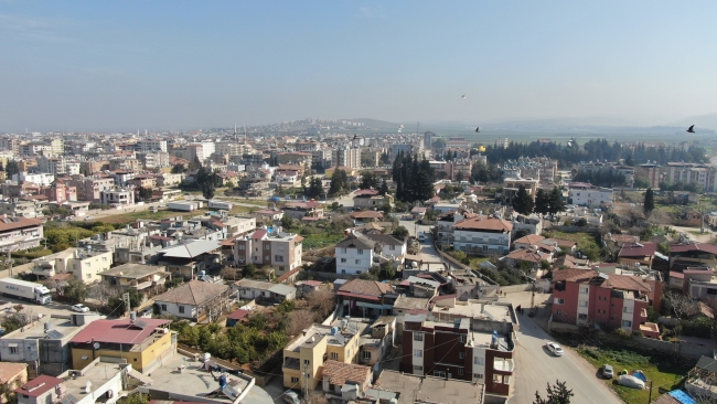 Reyhanlı, depremler sonrası görüntülendi