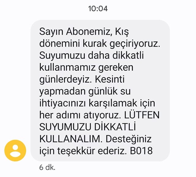 Bursa'da durum kritik! Abonelere mesajlı uyarı