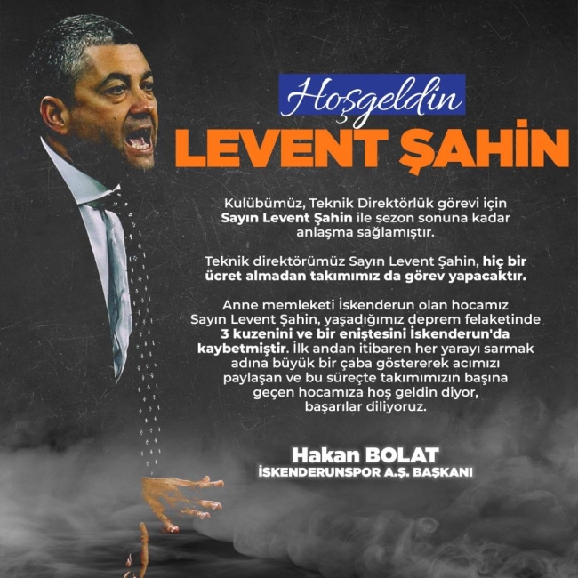 İskenderunspor'un yeni teknik direktörü belli oldu