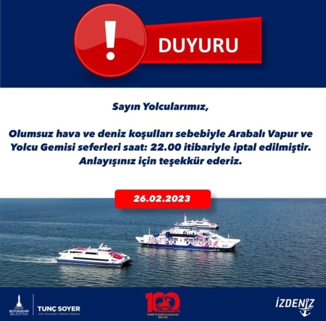 Deniz ulaşımına fırtına engeli
