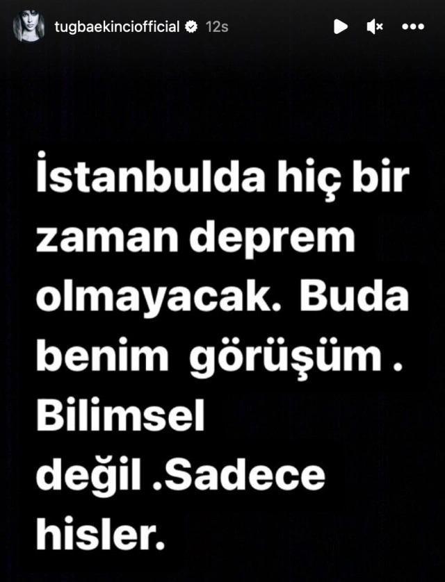 Tuğba Ekinci, İstanbul depremi açıklamasıyla gündem oldu
