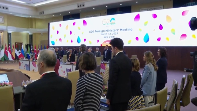 G20 Dışişleri Bakanları Toplantısı'nda saygı duruşu