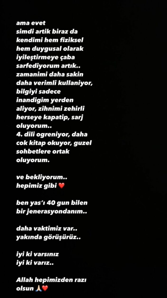 Sessizliğini bozdu: 'Şimdi iyiyim'