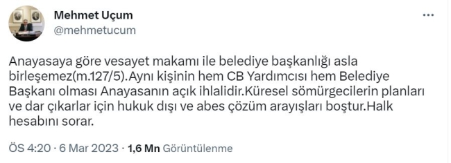 Cumhurbaşkanı Başdanışmanı: "Anayasanın açık ihlalidir"