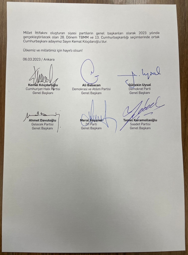 Altılı Masa Cumhurbaşkanı adayı Kılıçdaroğlu'ndan açıklama