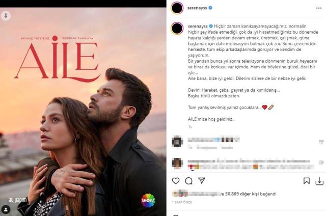 'Aile' dizisinin başrolünden duygusal paylaşım: 'Heyecan ve korku var'