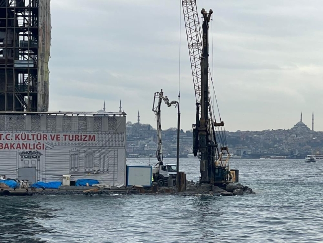 Restorasyonu devam eden Kız Kulesi’nin son hali görüntülendi