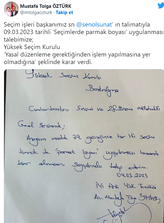 YSK'dan seçimlerde parmak boyası kararı