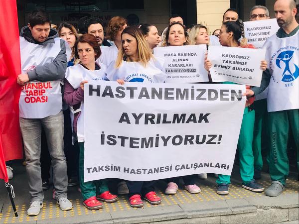 Taksim Hastanesi'nde Cerrahpaşa protestosu