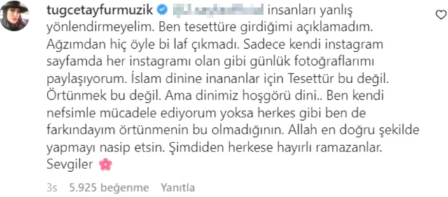 Sessizliğini bozdu: "Örtünmek bu değil"
