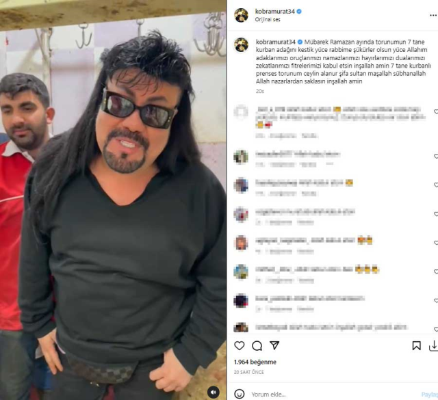 Kobra Murat torunu için 7 kurban kesti